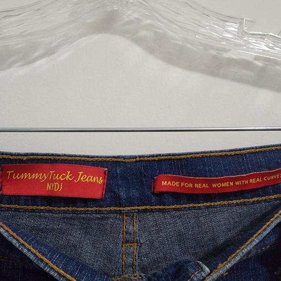 NYDJ Tummy Tuck Control Wide Leg Dark Wash Jeans Size 10 - Picture 4 of 12